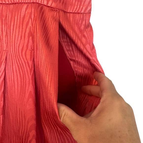 Veronica Beard Leonor Wide Leg Cropped Pant In Melon Womens Satin Palazzo 6 - Picture 5 of 10